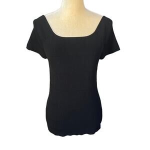Vivienne Vivienne Tam Y2K 90S 1990S Black Stretch Top Short Sleeve Size Large